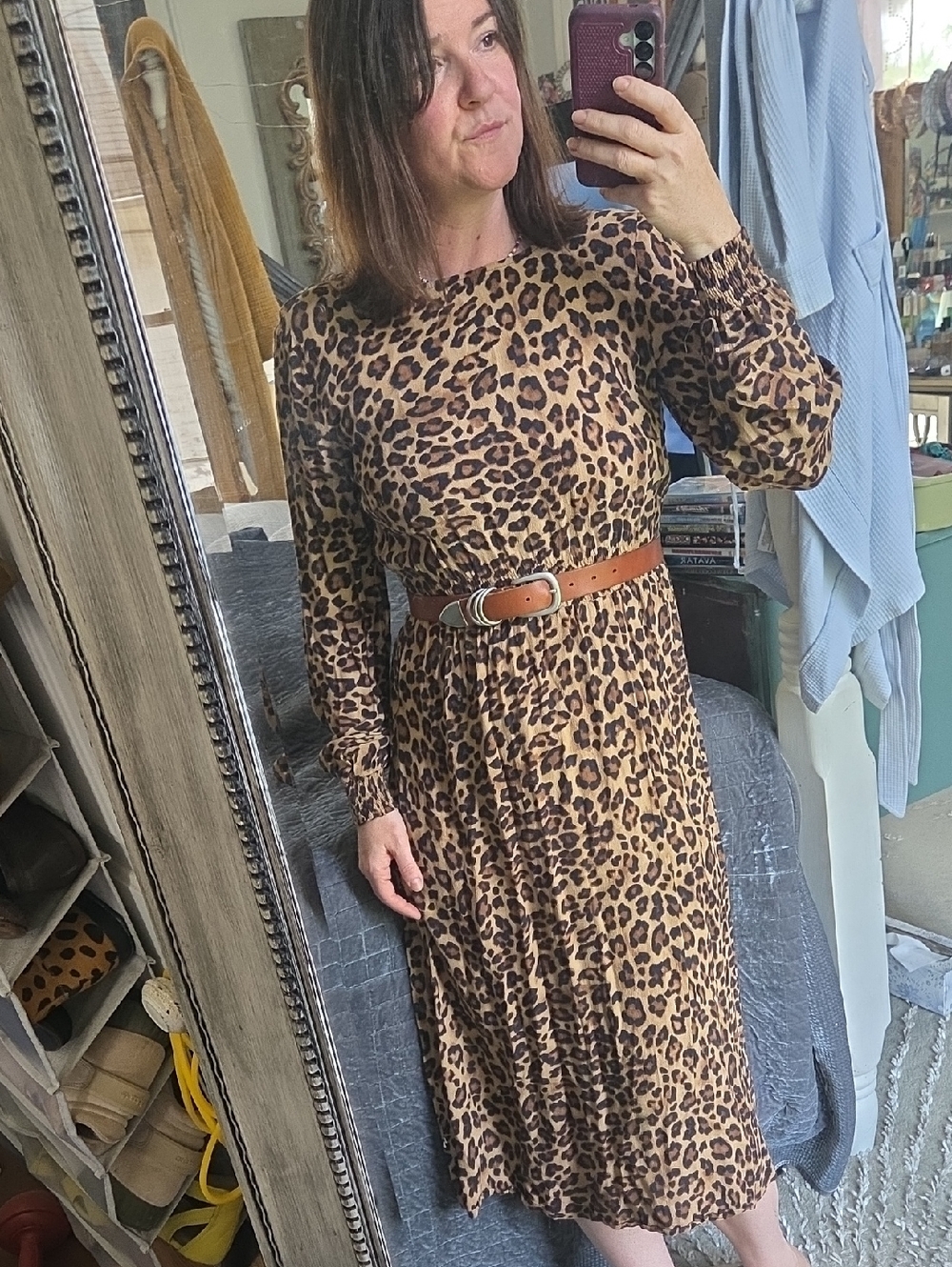 H&M Animal Print Midi Dress